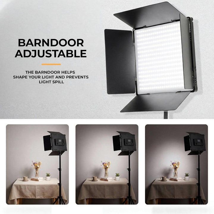 LED Videoleuchte 2er-Set, 110W 720 LEDs 3000-6300K Dimmbar | Flächenleuchte mit 195cm Stativ, Fernbe
