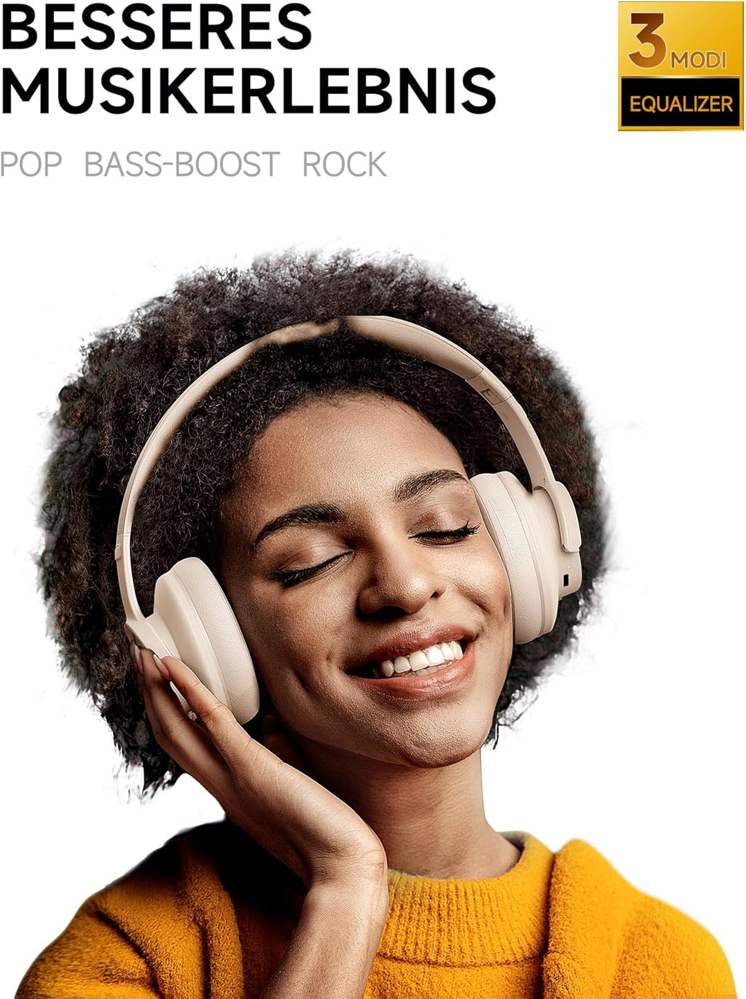 Picun B8 Bluetooth-Kopfhörer, 120H Spielzeit, kabellos, Bluetooth mit 3 EQ-Modi, niedrige Latenz, Fr
