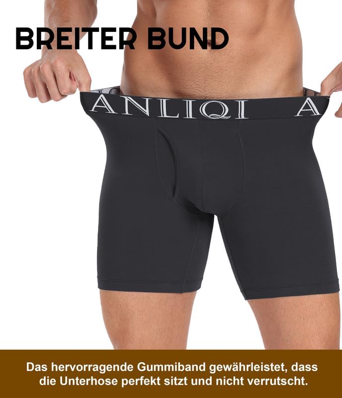 COLORFULLEAF Bambus Boxershorts Herren Lang 3/6/7er Pack Unterhosen Männer Stretch Atmungsaktiv Unte