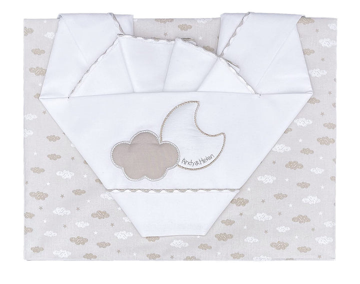 Andy & Helen Bettwäsche-Set für Kinderwagen, Bestickt, Spannbettlaken mit Gummibändern und Kissenbez