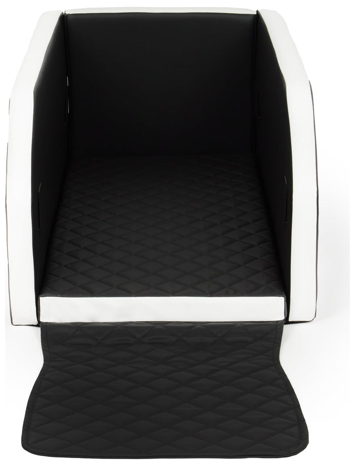 Autohundebett Hunde-Autositz Hundebett f. Rückbank Hundesitz Modulbett 55x100 cm (Farbe: schwarz - w