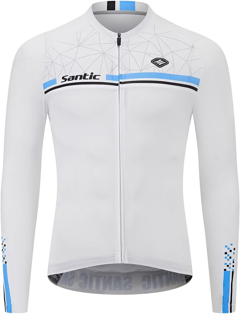 Radtrikot Herren Langarm Atmungsaktiv Universal, 3XL Wei&