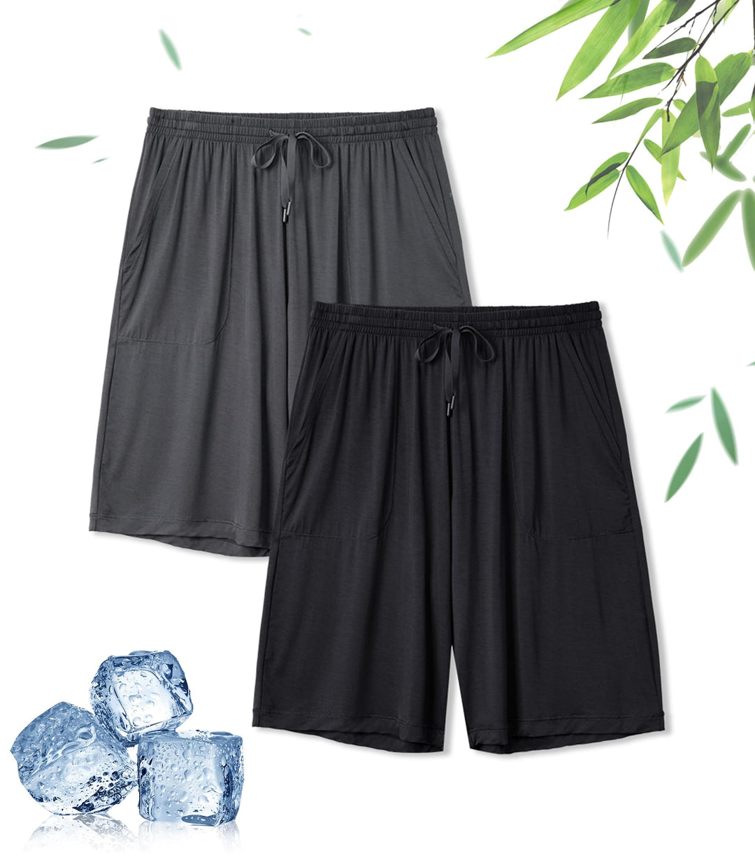 DAVID ARCHY Herren Schlafanzughose Lang & Kurz mit Eingriff Pyjama Hose mit Taschen und Band Nachtwä