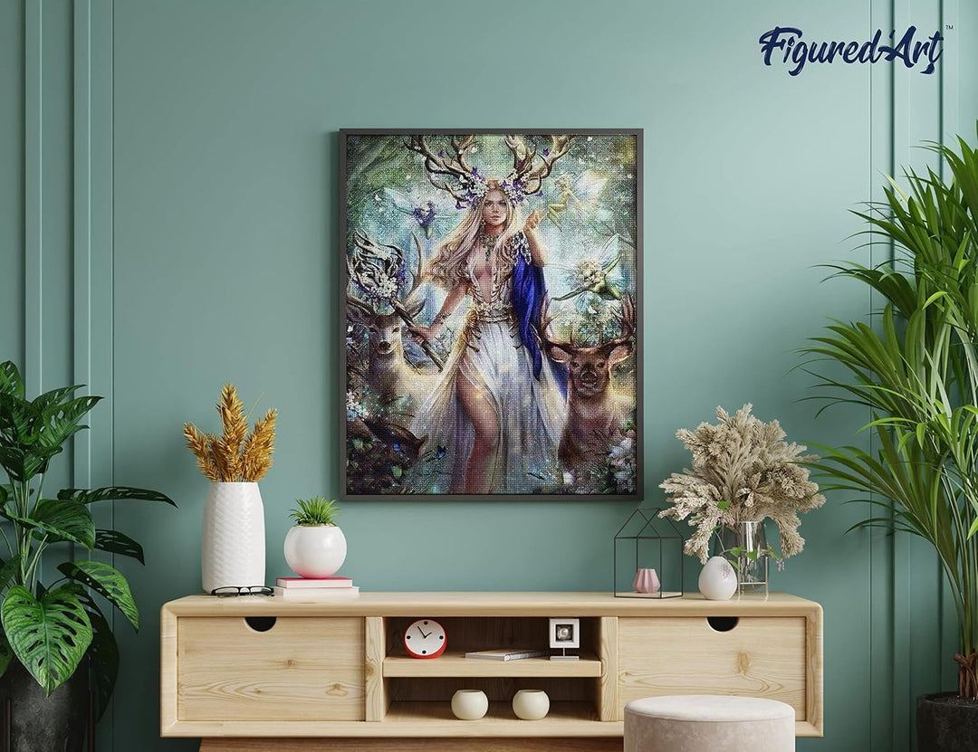 Figured'Art Diamond Painting Erwachsene 40x50cm Ganze Leinwand gerollt Königin der Rentiere 5D Bilde