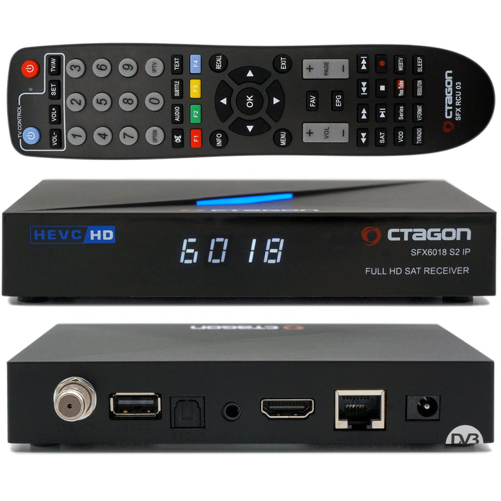 OCTAGON SFX6018 S2+IP 1x DVB-S2 HD H.265 HEVC, E2 Linux Smart Receiver, Satelliten Receiver, Aufnahm