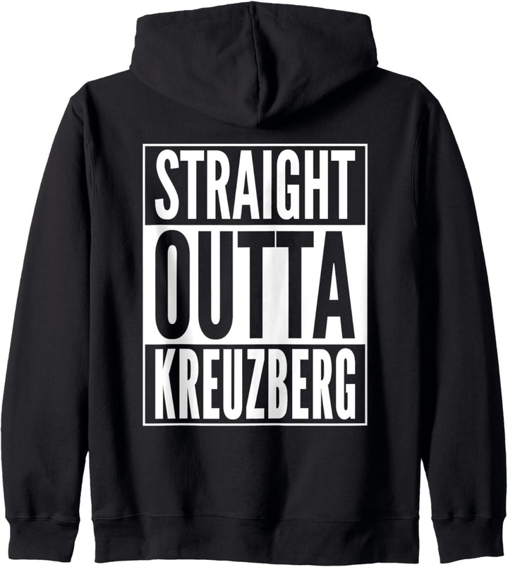 Straight Outta Kreuzberg Stadtteil in Berlin Weisses Design Kapuzenjacke