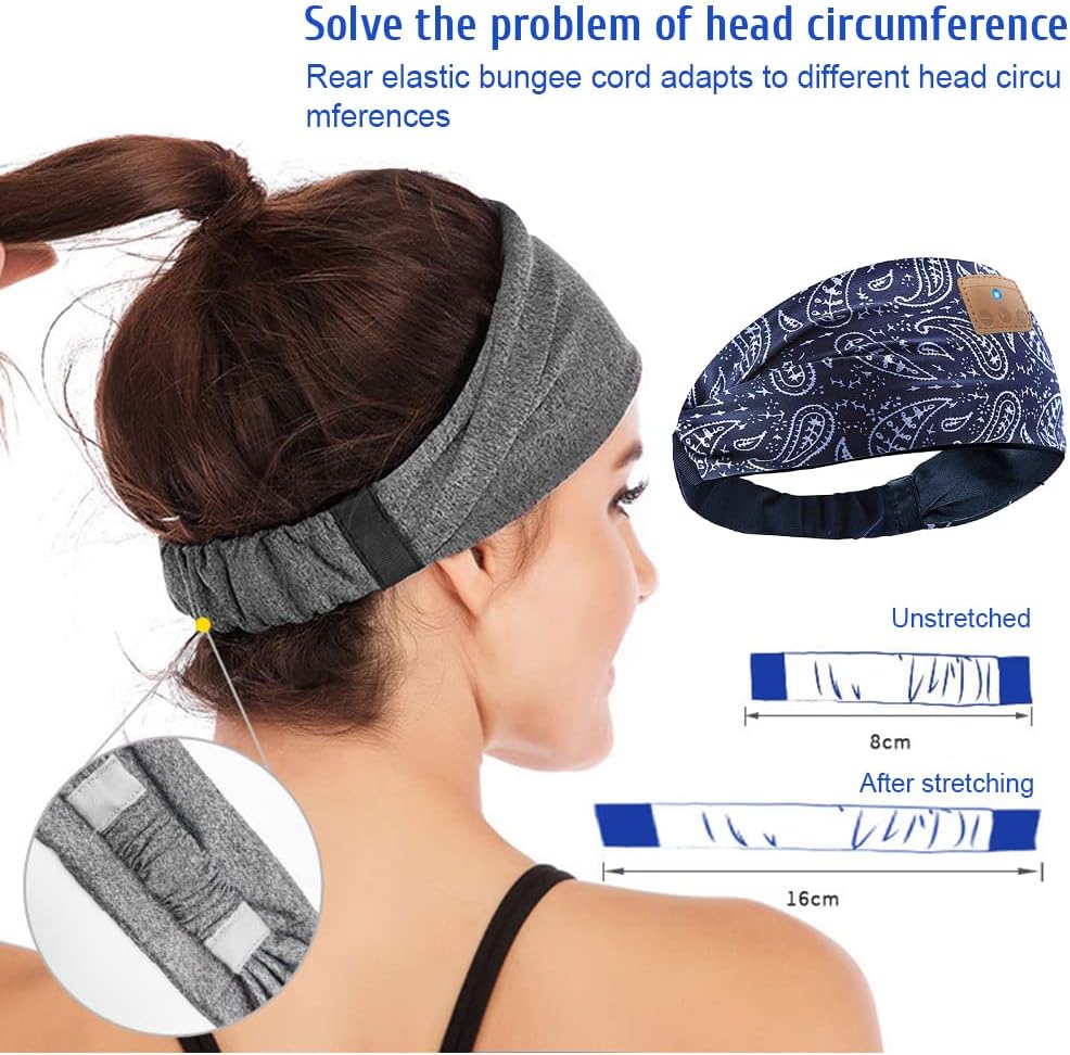 Bluetooth Stirnband Schlaf Kopfhörer Kabellose Musik Stirnband Kopfhörer mit HD Lautsprechern für Se