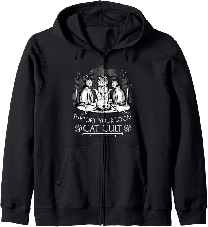 Unterstützen Sie Ihren lokalen Cat Cult Gothic Katze Kapuzenjacke