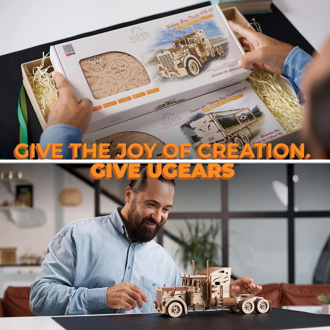 UGEARS LKW-Bausatz – Schweres Jungen-LKW-Modell als Geschenk zum Vatertag – Miniatur-Sperrholz-DIY-M