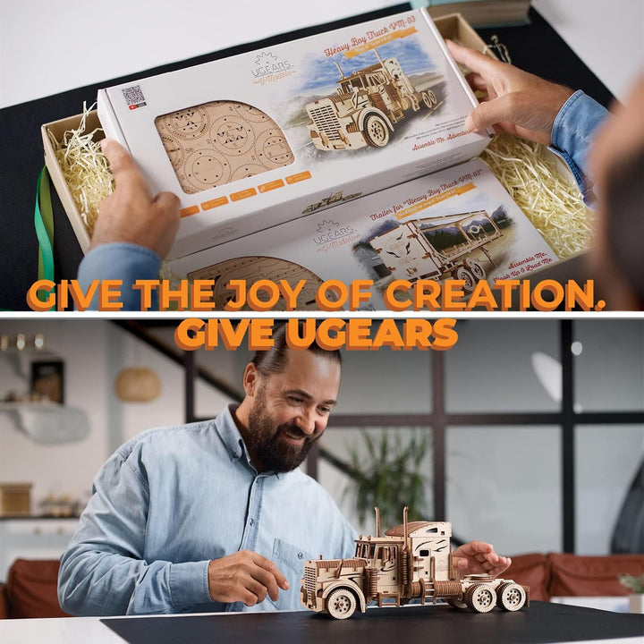 UGEARS LKW-Bausatz – Schweres Jungen-LKW-Modell als Geschenk zum Vatertag – Miniatur-Sperrholz-DIY-M