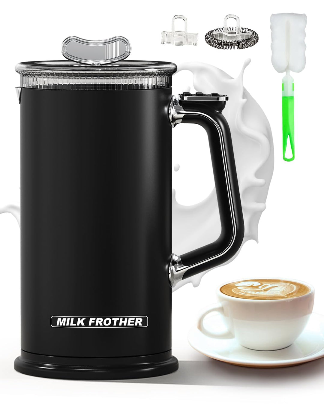 Milchaufschäumer Elektrisch 4 in 1, 500 ML Automatische Induction Milch Frother, 4 Programme für War