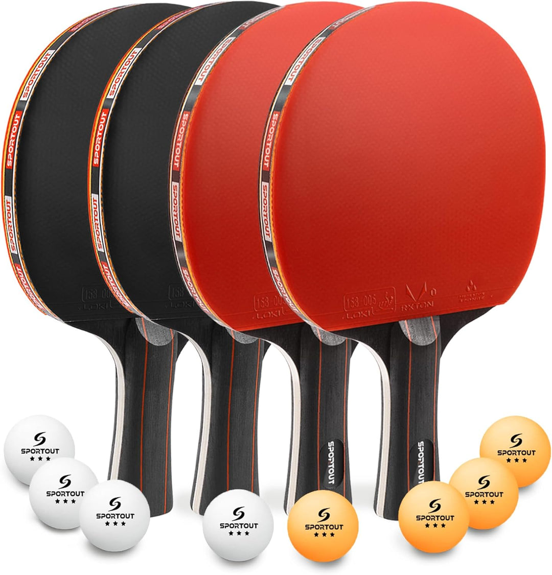 Tischtennisschläger Set, Profi Tischtennis-Schläger mit Tischtennisbälle Tischtennis Schläger Set mi