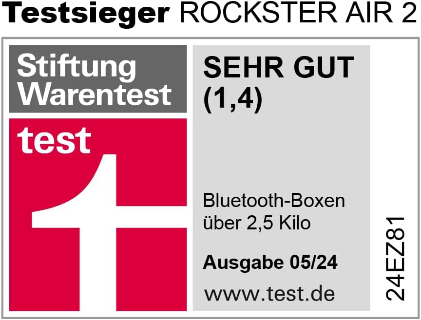 Teufel ROCKSTER AIR 2 - Tragbarer Bluetooth-Speaker - Leistungsstark Mobiler Event Speaker, bis 58 S