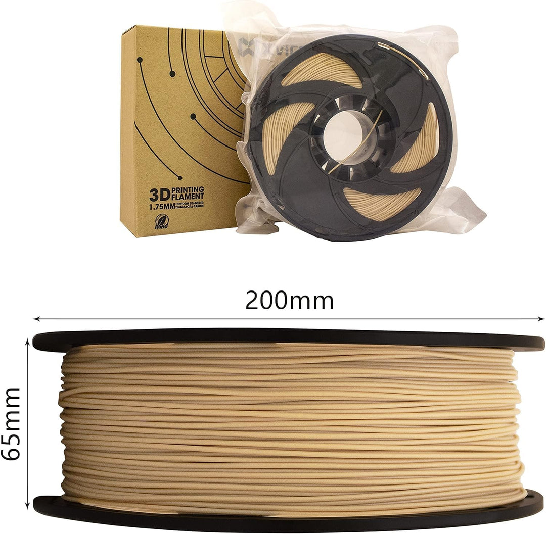 Holz Wood PETG Filament 1,75mm, Holzfarbe Holzfaser Filament 3D Drucker 1kg (2.2lbs) Massgenauigkeit
