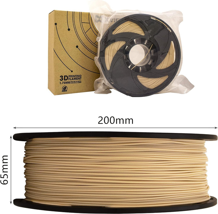 Holz Wood PETG Filament 1,75mm, Holzfarbe Holzfaser Filament 3D Drucker 1kg (2.2lbs) Massgenauigkeit