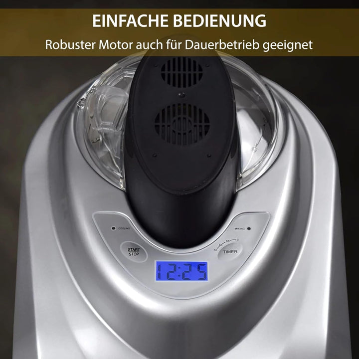 Syntrox Germany Eismaschine Zentoria Frozen Yogurt Maschine Softeismaschine Digital, Softeis selber