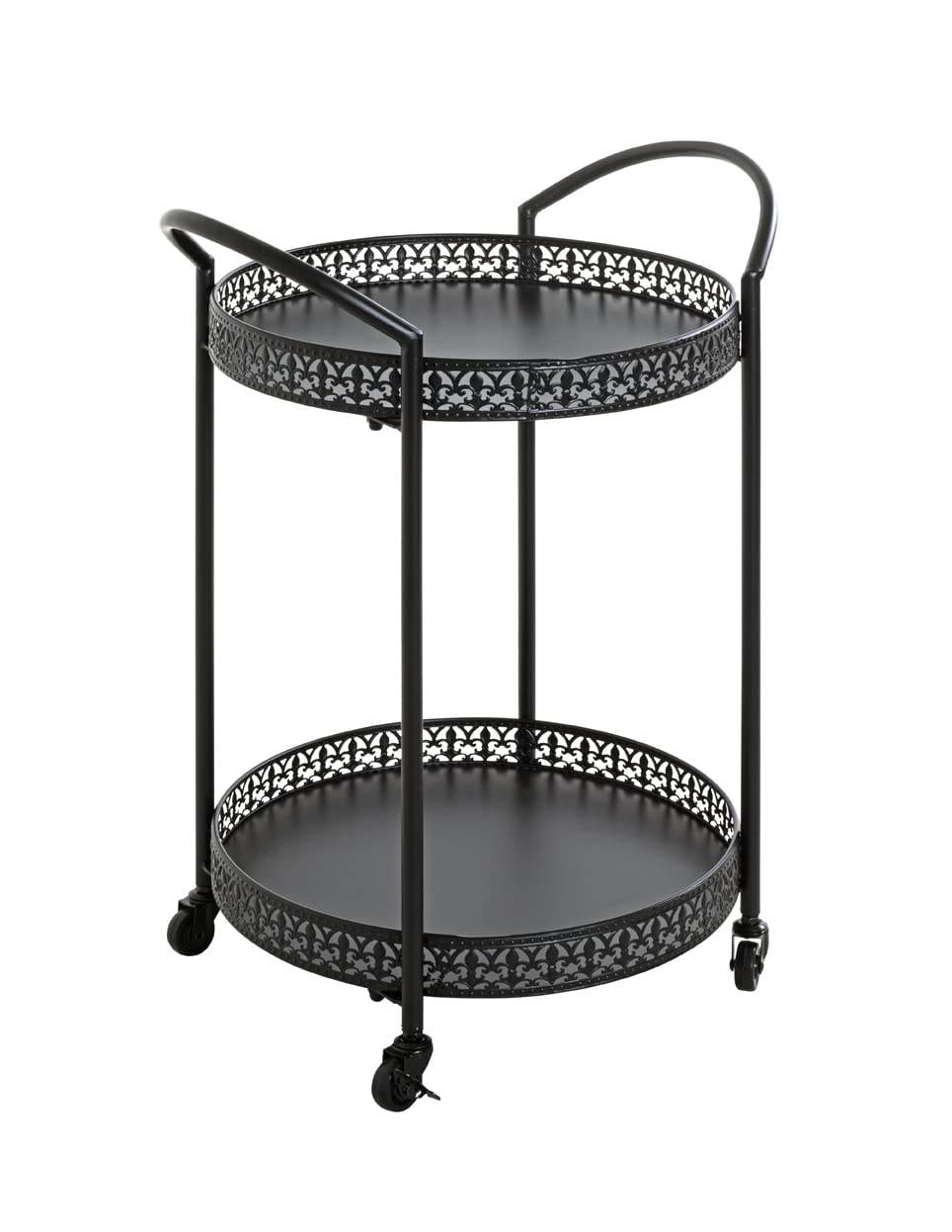 HAKU Servierwagen schwarz, Metall - Masse: B 51 cm x H 71 cm x T 42 cm, Style: Art Deco, Schwarz