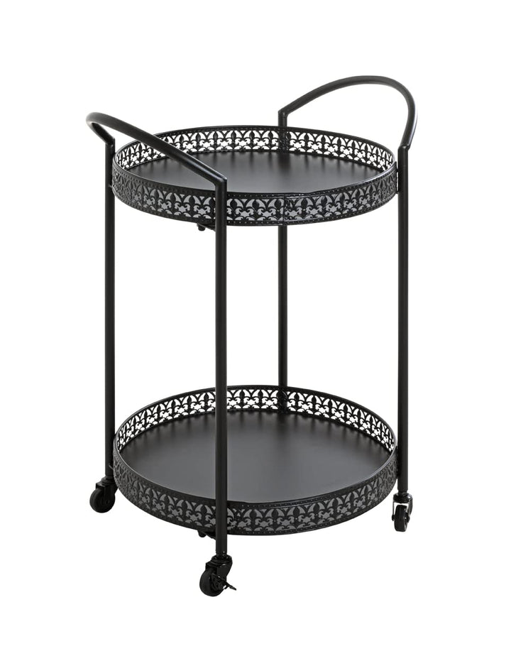 HAKU Servierwagen schwarz, Metall - Masse: B 51 cm x H 71 cm x T 42 cm, Style: Art Deco, Schwarz