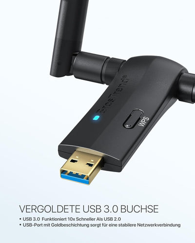 BrosTrend 1200 Mbit/s USB WLAN Stick Linux für Ubuntu, Mint, Kali, Debian, Lubuntu, Xubuntu, Mate, Z