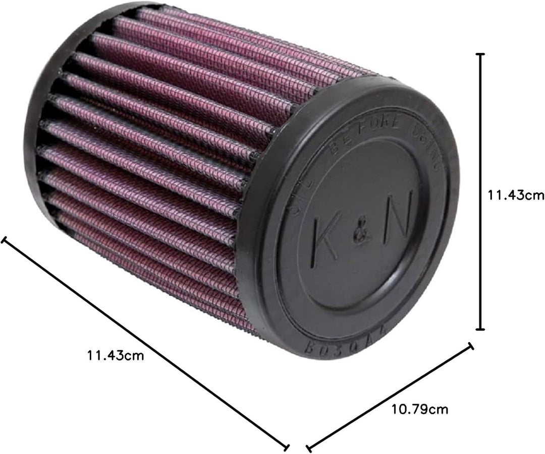 K&N RU-0200 KFZ und Motorrad Gummi Universalluftfilter, Rot