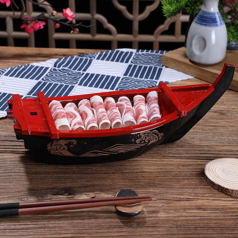 Sushi Sashimi Boot EIS Essen Meeresfrüchte Teller Lachs Sashimi Tablett Japanischer Lebensmittelbehä