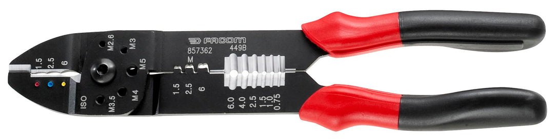 FACOM Standard Crimpzange 449B (Anpresszange für isolierte & nicht isolierte Kabelbindungen mit 1,5-