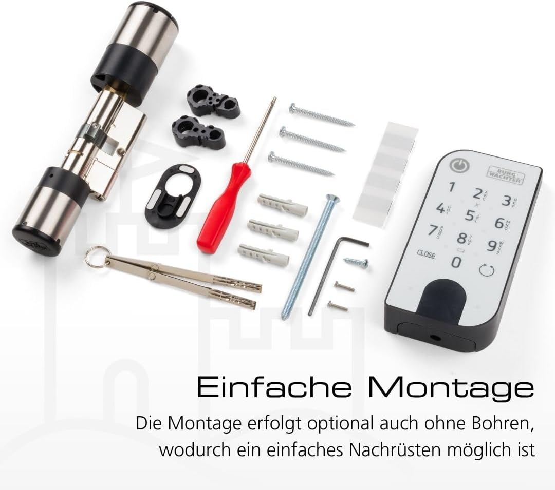 BURG-WÄCHTER Elektronisches Türschloss, Zylinder und Keypad, Öffnung mit App, Fingerprint, Pincode o