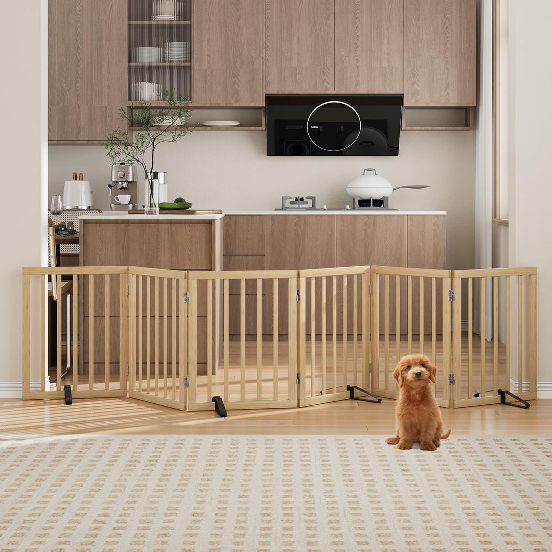 Freistehendes Hundegitter, Faltbares Hundebarriere für Tür,Treppen,Flur,Küche &amp; Schlafzimmer, Freist