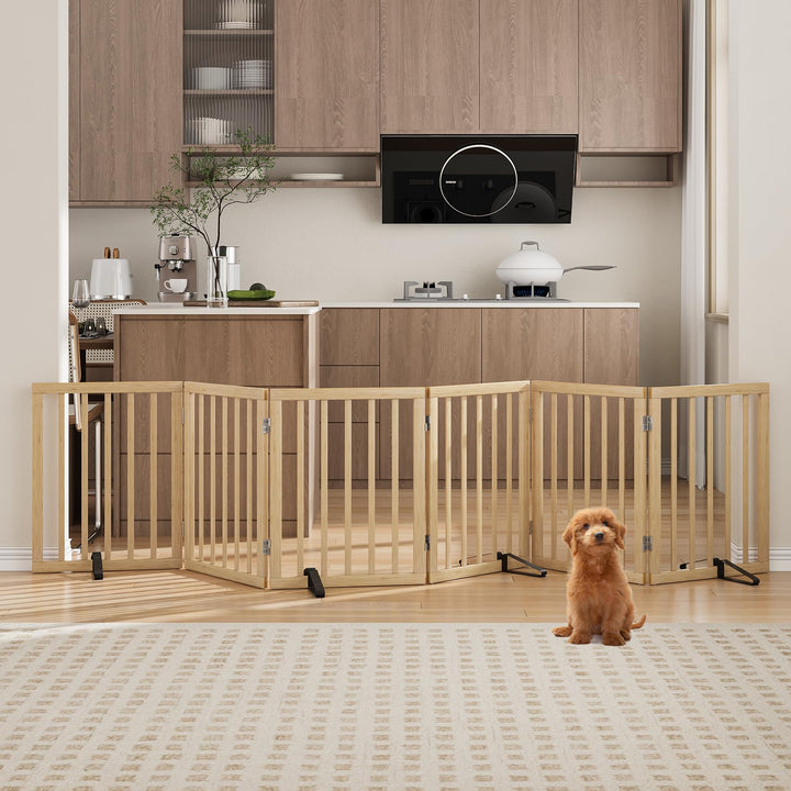Freistehendes Hundegitter, Faltbares Hundebarriere für Tür,Treppen,Flur,Küche &amp; Schlafzimmer, Freist