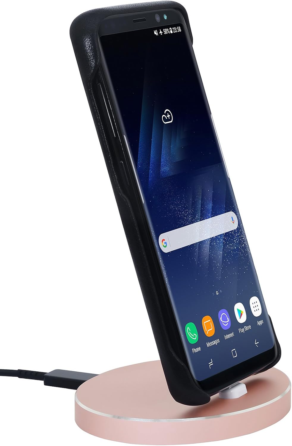 STILGUT AirDock Oval - Edle Docking Ladestation für Geräte mit USB-Typ-C-Anschluss. Design Docking-S