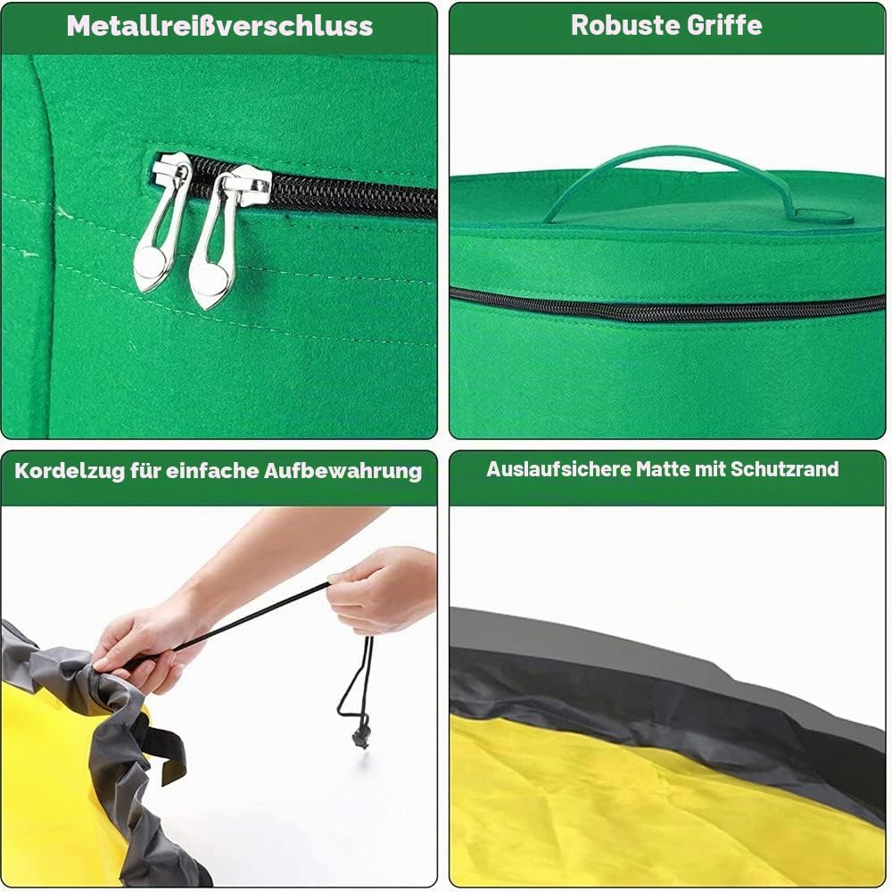 Faltbare Aufbewahrungstasche mit Spielmatte, Spielzeug-Organizer, Spielzeug-Aufbewahrungstasche mit