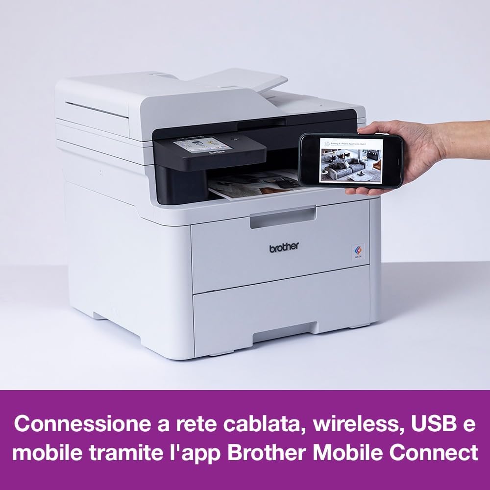 Brother DCP-L3560CDW - Kompaktes 3-in-1 Farb-LED Multifunktionsgerät mit WLAN/LAN, ADF und Duplexdru
