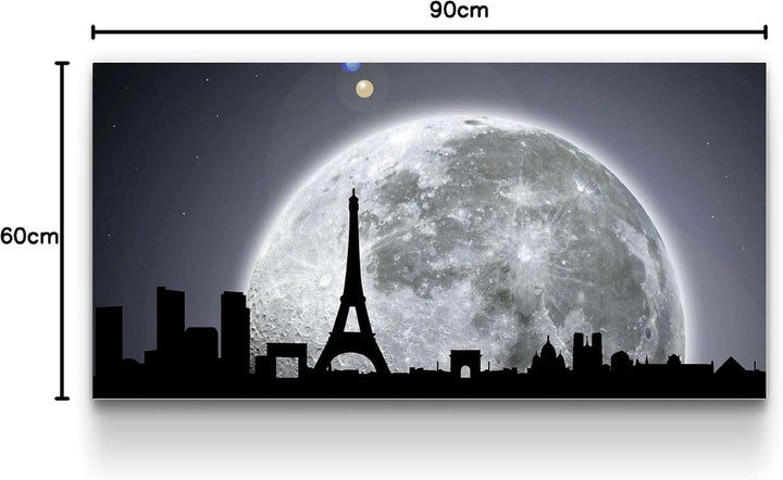 Startonight Bilder Paris Unter dem Mondschein, Leinwandbilder Moderne Kunst, Abstrakte Wanddeko Kuns