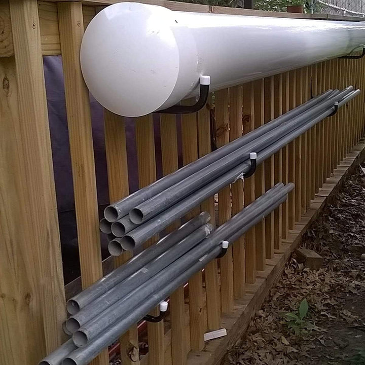 pipabiba 17 cm Garagen-Leiterhaken, 6 Stück, robuste Wandhalterung, Organizer für Klappstühle, Fahrr