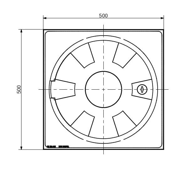 Schachtabdeckung Schachtdeckel Kanaldeckel Deckel Quadratisch 50cm X 50cm DN400