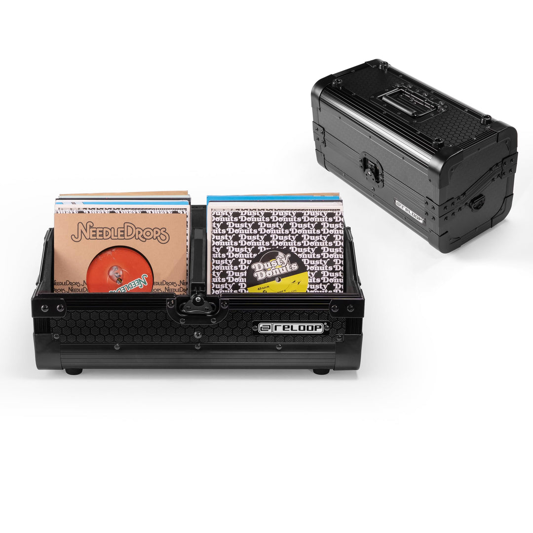 Reloop 7'' Record Case 150 Black - Robuste Konstruktion mit kratzfester Hexa-Oberfläche in mattem Sc
