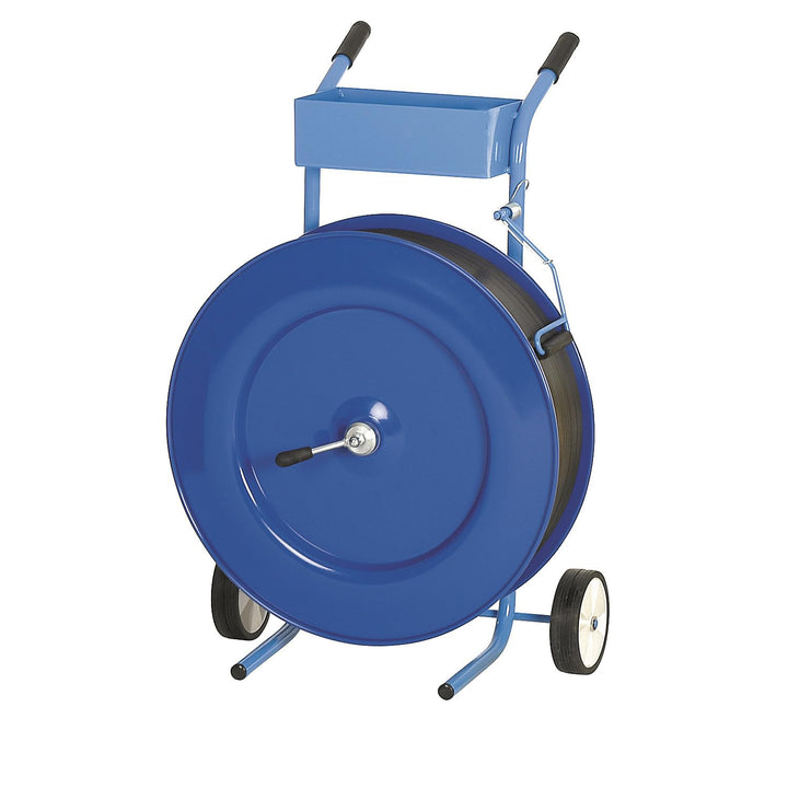 ratioform | Bandabroller für PP-Band | für Bandbreite 13 mm | fahrbar | mit Ablagefach und Bügelbrem