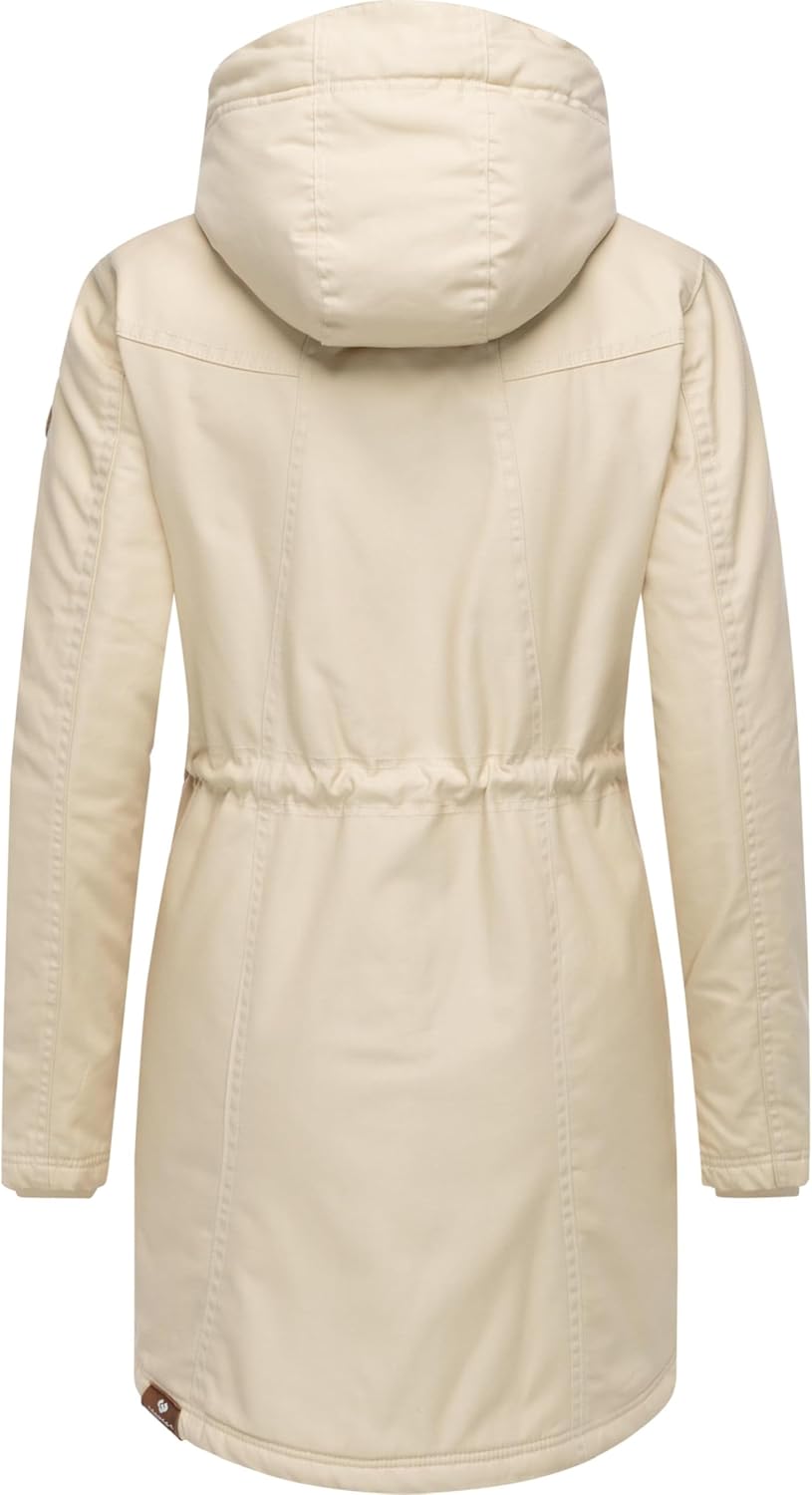 Ragwear Damen Mantel Lange warme Winterjacke mit Teddyfell-Kapuze Elsie Intl XS-5XL M Beige22, M Bei