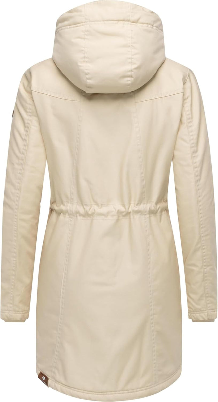 Ragwear Damen Mantel Lange warme Winterjacke mit Teddyfell-Kapuze Elsie Intl XS-5XL M Beige22, M Bei
