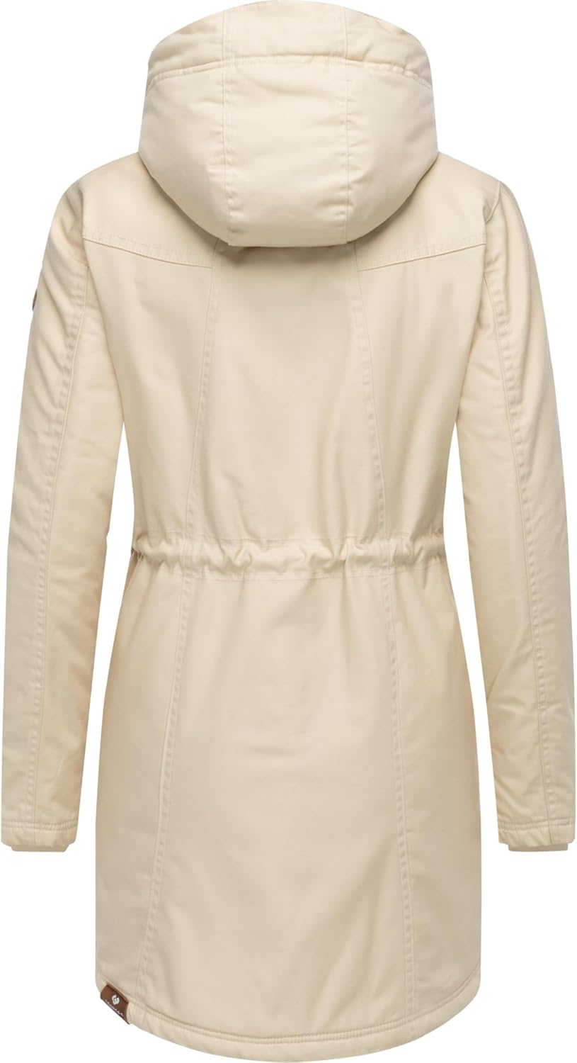 Ragwear Damen Mantel Lange warme Winterjacke mit Teddyfell-Kapuze Elsie Intl XS-5XL XS Beige22, XS B