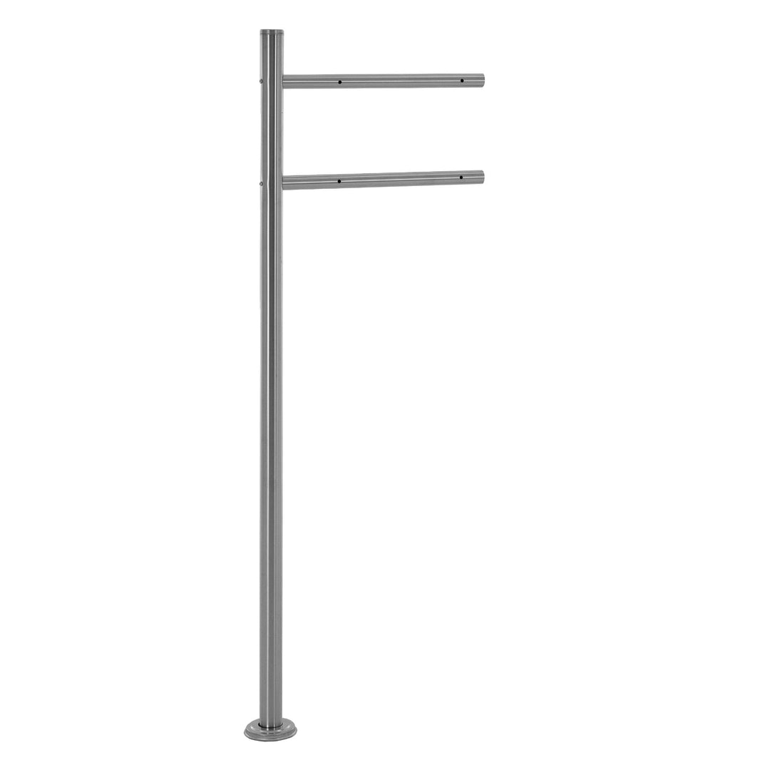 ML-Design Briefkastenständer aus Edelstahl, Silber metallic, Gesamthöhe 120 cm, Rund, Freistehend, B