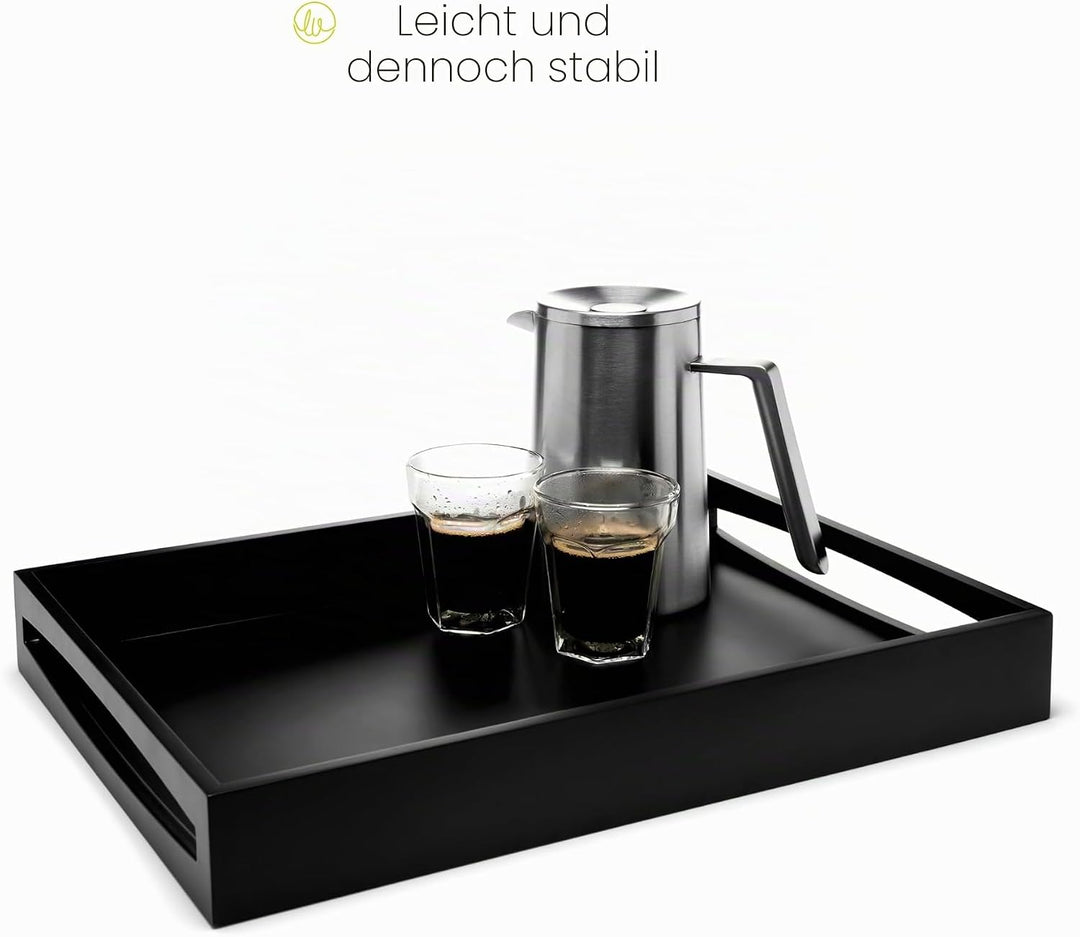 LEOPOLD servir madera negra Tablett Silber 300x400x60