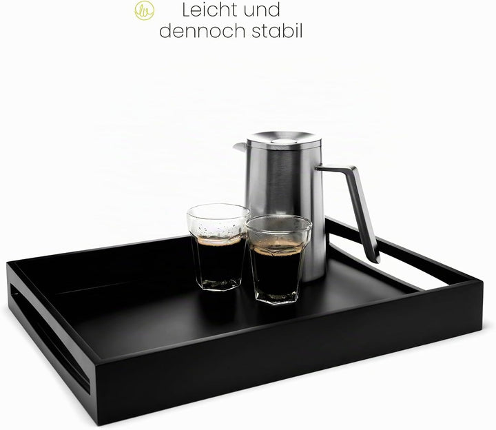 LEOPOLD servir madera negra Tablett Silber 300x400x60