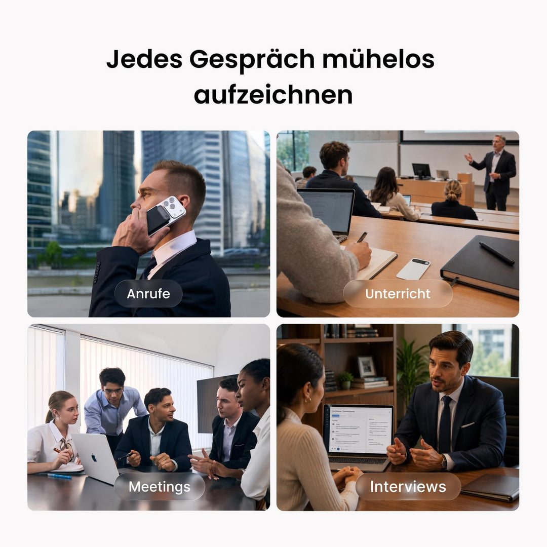 Comulytic Note Pro KI Digitales Diktiergerät mit Unbegrenzte Transkription &amp; Zusammenfassen, Aufnahm