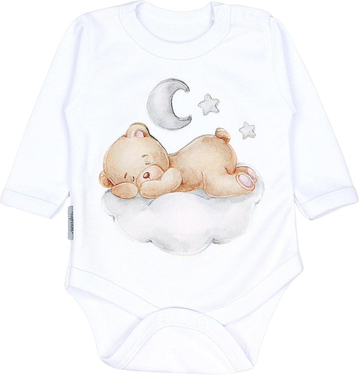 TupTam Baby Mädchen Jungen Bekleidungsset Langarmbody Hose Mütze mit Aufdruck Spruch 3 teilig 50 Bär