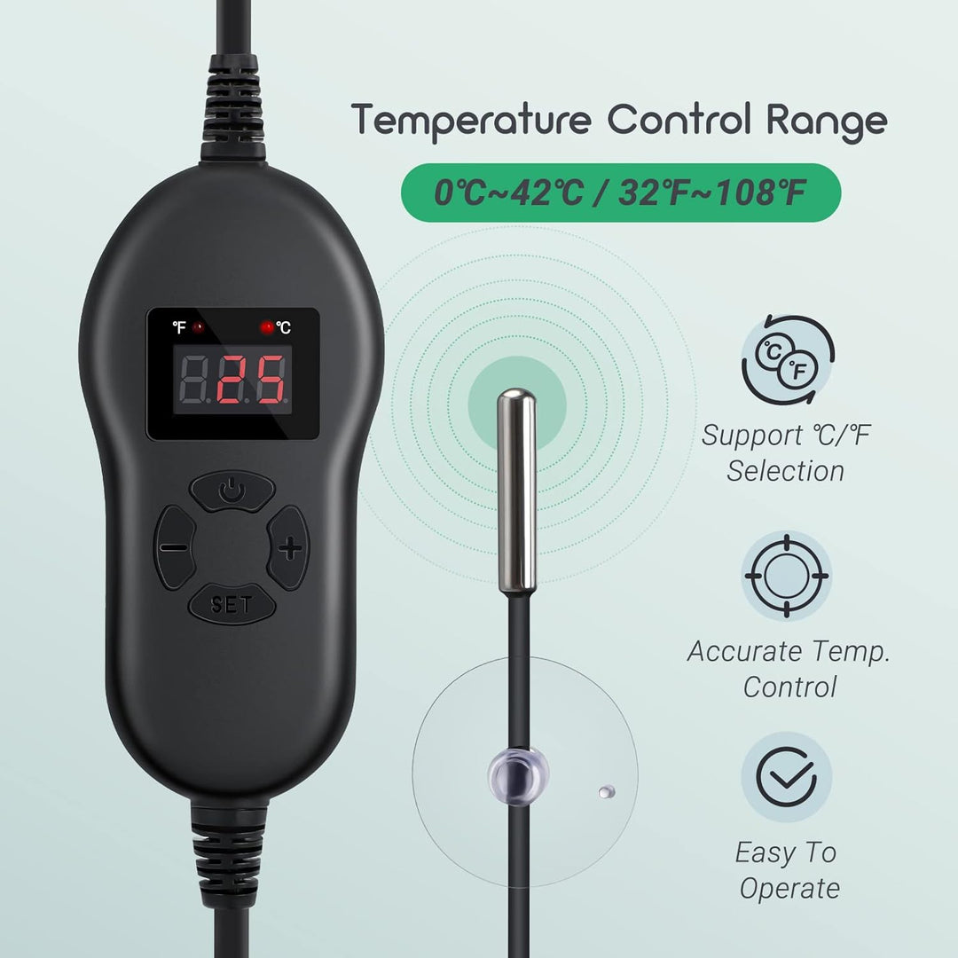 Luxbird Heizmatte Pflanzen mit Thermostat und Timer 30W, 4 Heizmatten mit 1 Controller, 52 x25 cm, I