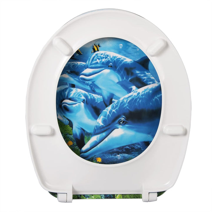 WOLTU WC Sitz mit Absenkautomatik,Toilettensitz Motiv,Toilettendeckel aus Duroplast,Stable Klodeckel
