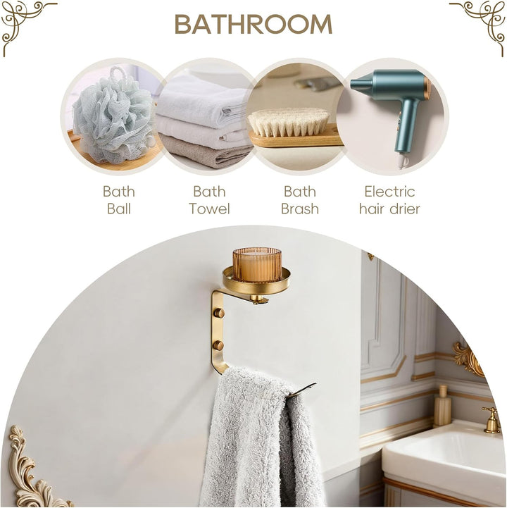 Hand Towel Holder for Bathroom with Vintage Wall Mounted Candle Holder Wall Mounted Towel Hook with