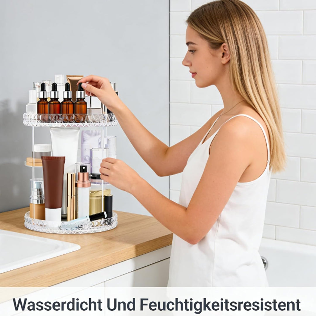 360° Drehbar Make Up Organizer Drehbar, Einstellbar Schminktisch Organizer, Platz Sparen, Geeignet F