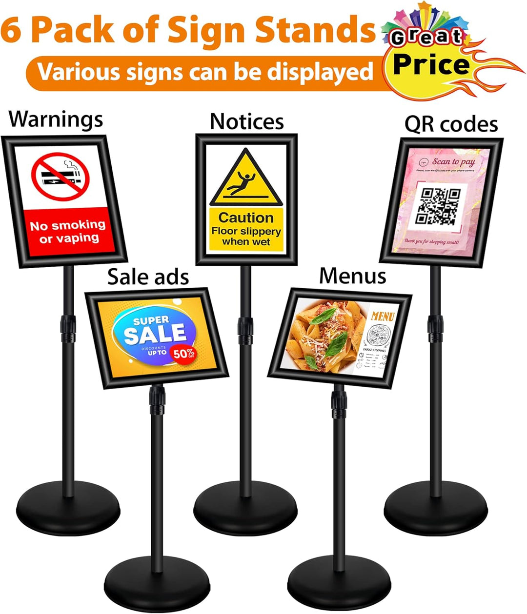 VAIIGO 6Pack Infoständer Din A4 Plakatständer Informationsständer Präsentationsständer Kundenstopper